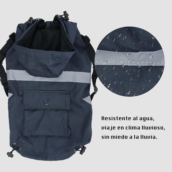 Водонепроникний дощовик для собак, куртка для собак малих та середніх порід, дощовик з кільцем для повідка - Стиль A, темно-синій, розмір S Стиль A темно-синій S