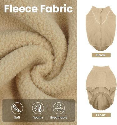 Теплий пуловер Lelepet для собак на осінь/зиму з капюшоном, флісовий світшот для тварин, одяг для цуценят, костюм для великих собак, теплий халат для домашніх тварин, зелений (X-Small, світло-коричневий)