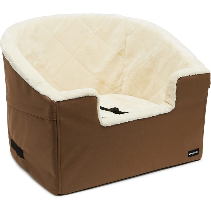 Підвищений автокрісло для тварин Amazon Basics, велике, 45,7 x 55,8 x 40,6 см (світло-коричневе)