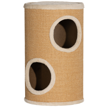 PawHut Scratching Barrel, висота 60 см Cat Barrel з 2 отворами, Cat Tree, Cat Tower з Сизалю, для котів до 5 кг, Коричневий | Аосом