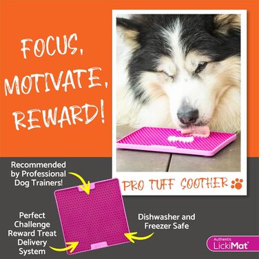 LickiMat PRO Tuff для собак: міцна інтерактивна килимок-іграшка для собак, заспокоює, альтернатива пазлам та повільному годувальнику, підходить для арахісової пасти, йогурту, корисних смаколиків, фіолетовий