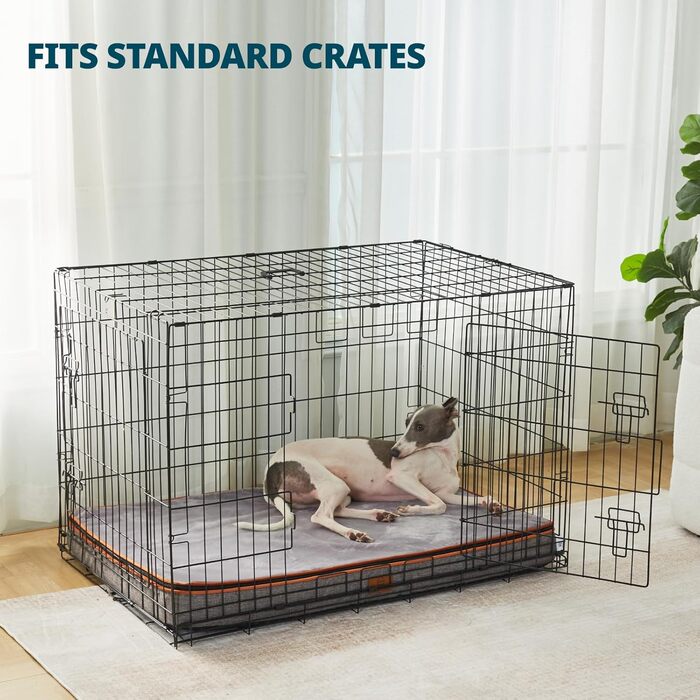 Ортопедичне ліжко для собак з Memory Foam, 15.2 см товщиною, для великих собак, вологостійке, знімний, пране, з блискавкою, максимальний комфорт та легкість догляду, 135 x 27 x 15 см (XL, сірий)