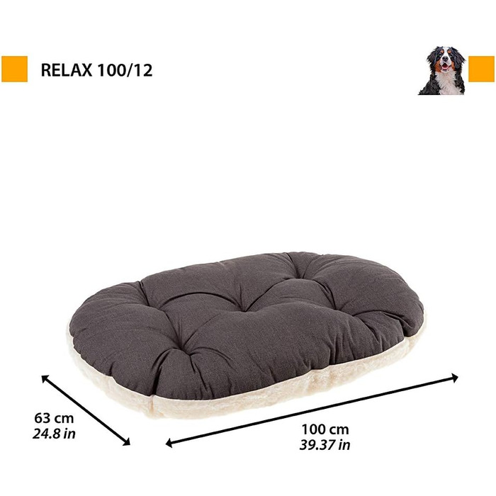 Крісло-лежанка для собак FERPLAST XL, бежеве, 100 x 63 см - миється, м'яке, для будки, машини