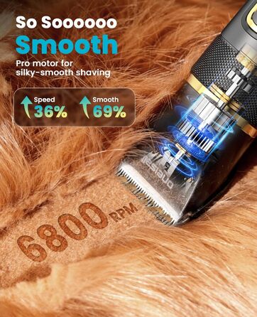 Машинка для стрижки собак Oneisall Leise Hundeschermaschine Upgrade Pro: професійна модель для собак та котів, акумулятор 2000mAh, водонепроникність IPX7, для догляду за шерстю вдома