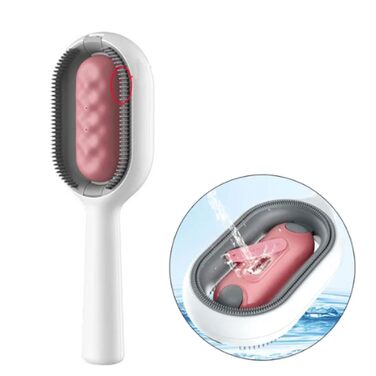 Щітка для котів з довгою та короткою шерстю - м'яка та ефективна, для видалення ворсу, підшерстка та ковтунів. Ідеальна для щоденного догляду та розслаблення (Рожева)