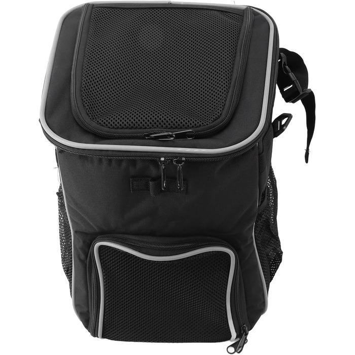 Корзина для собаки на велосипед, рюкзак для домашніх тварин та автокрісло для цуценят. Підходить для піших прогулянок, велоподорожей, кемпінгу. М'яка, розширювана, складана, для ролерів, електровелосипедів, велотримачів, котів (ЧОРНИЙ)