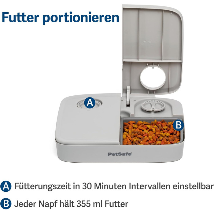 Автоматичний годівник для собак та котів PetSafe, 2 порції, сірий