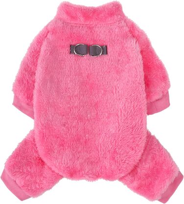 Піжама для собак, теплий зимовий светр, м'який велюр, для цуценят, маленьких та середніх тварин, собак та котів, зелений (Large, Pink)