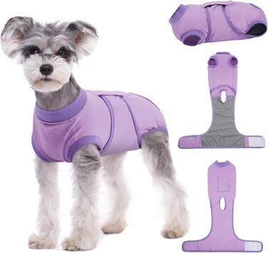 Захисний одяг для собак Kuoser M після операції (для сук та кобелів), дихаючий, альтернатива електронному нашийнику, розмір M (спина: 34-41 см; груди: 49-59 см), колір: фіолетовий
