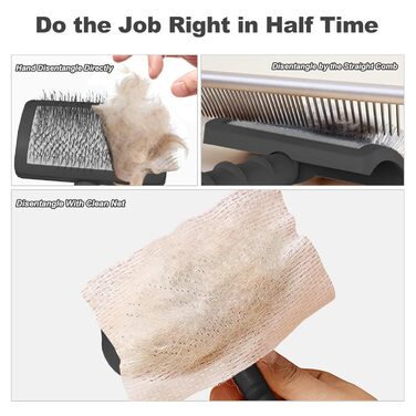 Щітка для собак з довгим волоссям, для котів та собак з довгою та короткою шерстю, масажна щітка для догляду за шерстю (чорна)