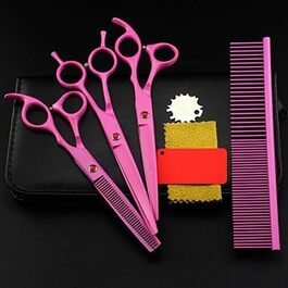 Набір професійних ножиць для грумінгу собак та інших домашніх тварин, набір ножиць для грумінгу, прямі, тонкі, вигнуті ножиці