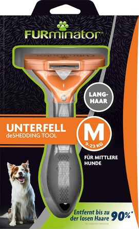 FURminator для собак середнього розміру з довгою шерстю: щітка для видалення підшерстка, версія 2.0