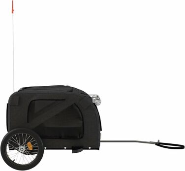 Причіп для велосипеда, переноска для собак, чорний, Oxford-тканина та метал