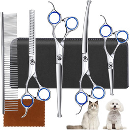 Набір для грумінгу собак: професійна шерстьрізка з нержавіючої сталі 4CR, гребінець, для догляду за шерстю