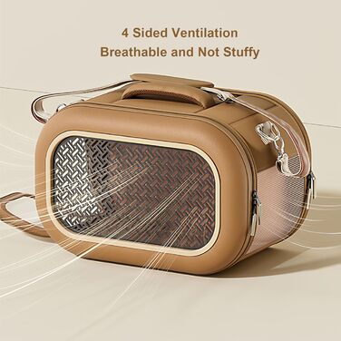 Транспортна переноска для котів та собак Asixxsix - для маленьких та середніх тварин до 7 кг, з PU-шкіри та Оксфорду, складна та водонепроникна