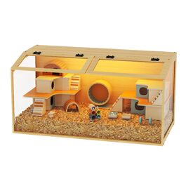 Клітка для хом'яків BingoPaw дерев'яна зі склом, XL 100x50x50 см, з відкидним дахом, для хом'яків та гризунів