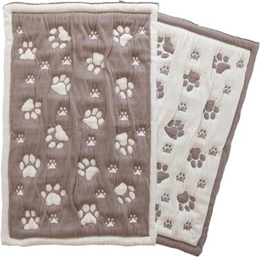 Килимок для собак та котів PetMat з органічної бавовни, 40,6 x 61 см, двосторонній, м'який, стильний, для лежанок, 16X24, Mokka-Baiser та Beige