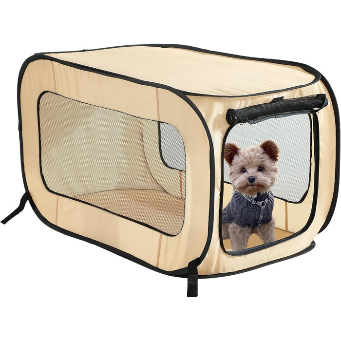 Складаний переносний будиночок-клітка для котів і собак Beatrice Home Fashions, 61x42x41 см, бежевий