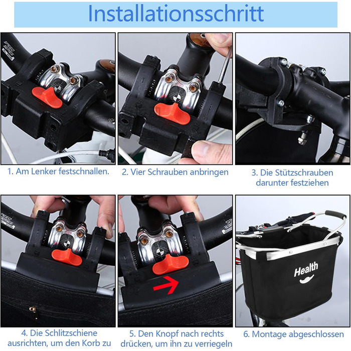 Кошик для велосипеда Faltbar Klickfix: знімний, передній, чорний, для собак, алюмінієвий, з адаптером для керма