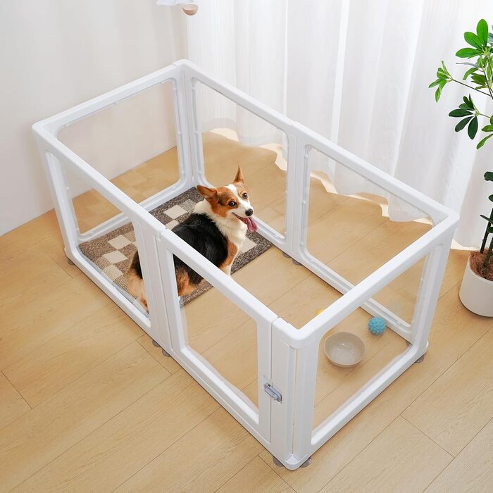 Кігульник для собак Citylife 6-TLG, 60 см, розкладний, з дверцятами, для собак, котів, кроликів, рухливий вольєр для дому, XXL, антиковзаюча поверхня