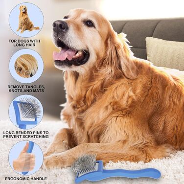 Anrundar щітка для догляду за шерстю собак Goldendoodle, Labradoodle, пуделів, коротко- та середньошерстих порід, розмір S, для домашніх тварин