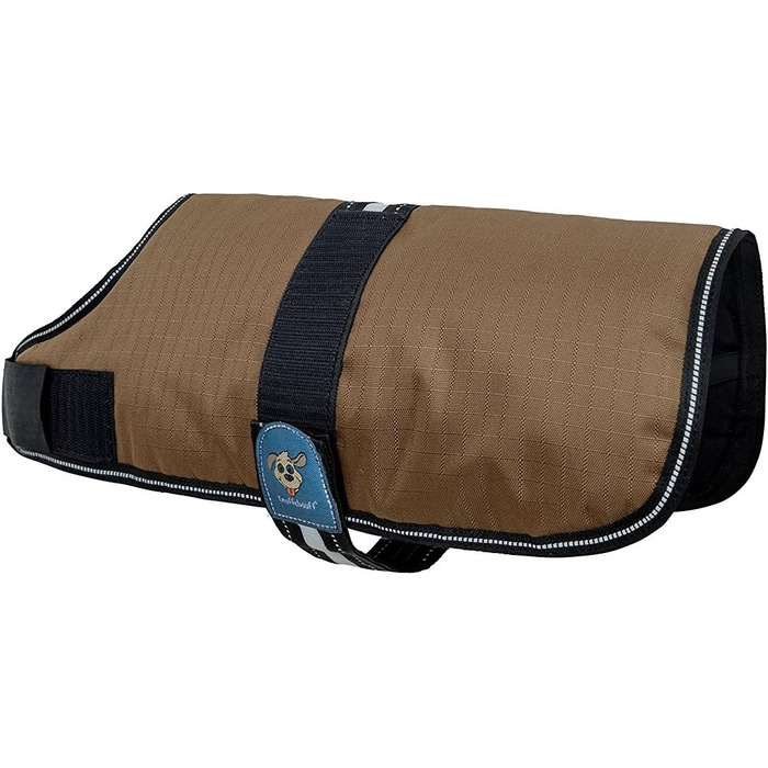 Теплий собачий накид Knuffelwuff 13931-016 з функціональною тканиною, світловідбиваючий, коричневий/чорний, 55 см