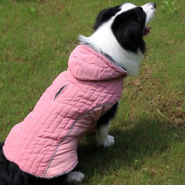 Теплий флісовий худі для собак середнього розміру, рожевий, розмір L (1 шт.)