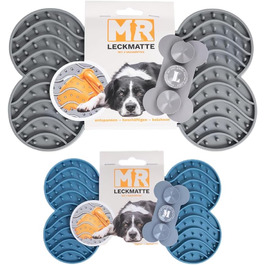 Килимок-заспокійник для собак Martin Rütter у формі кістки сірого кольору L - іграшка для собак з силікону BPA-free - килимок-заспокійник для ментального розвитку та розваг - придатний для миття в посудомийній машині та заморожування