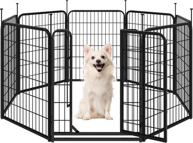 Клітка для собак Yaheetech 8-секційна, 80 см, вольєр для собак, з'єднувальні стержні, складана клітка для собак у квартиру та сад, без інструментів, 80 см висота, 8 шт.
