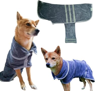 Преміум халат для собак - теплий халат для великих собак (розмір M) - м'який та придатний для прання в пральній машині при 40°C - для зими та літа