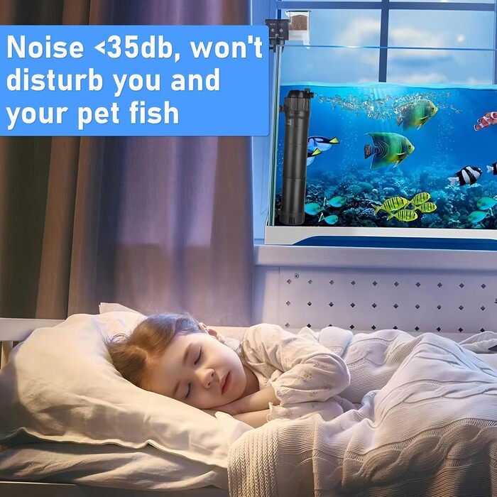 Фільтр для акваріума, 800 л/год, 8 Вт, внутрішній, з підсвічуванням, для акваріумів до 250 л