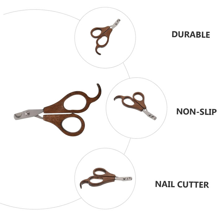 Ножиці для стрижки кігтів собак та котів Housoutil - безпечні, зручні, з дерев'яною ручкою