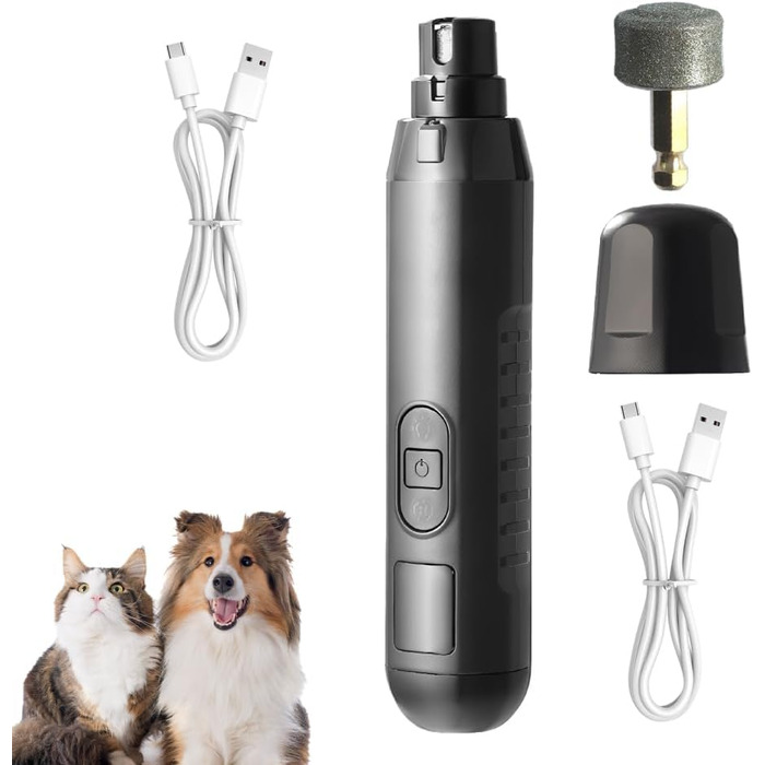 Шліфувальник для собачих кігтів MiOYOOW з LED-підсвічуванням, 5 швидкостей, USB-зарядка, тихий, для собак та котів