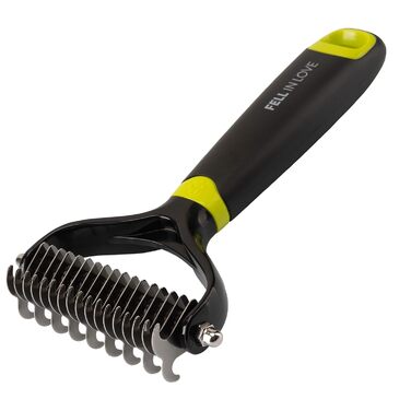 Щітка для собак з довгою шерстю FELL IN LOVE для видалення підшерстка | Щітка для підшерстка собак та котів | Щітка для видалення шерсті зеленого кольору