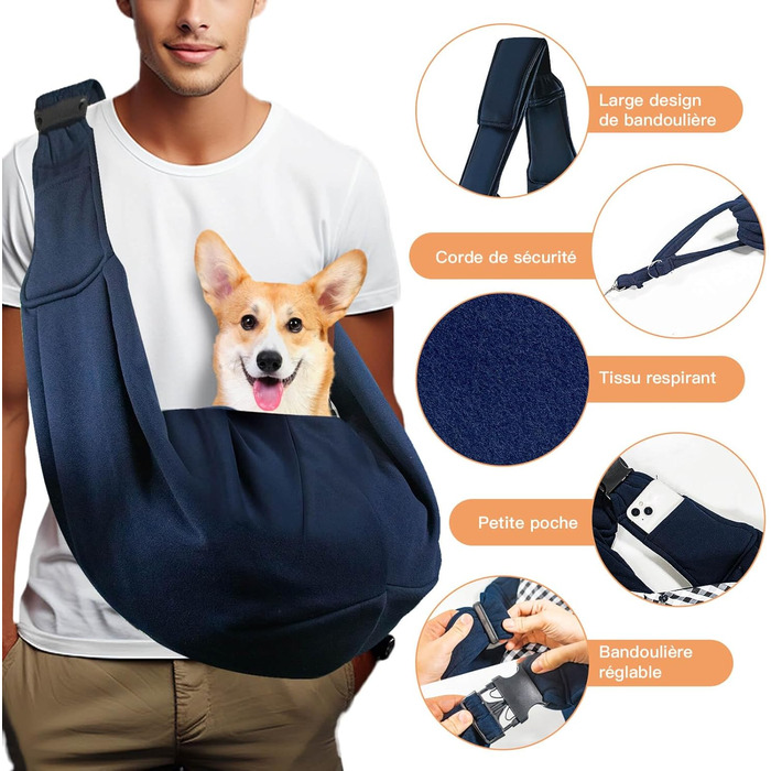 Сумка-переноска для собак на плечі, до 7,5 кг, для прогулянок, подорожей, транспортування