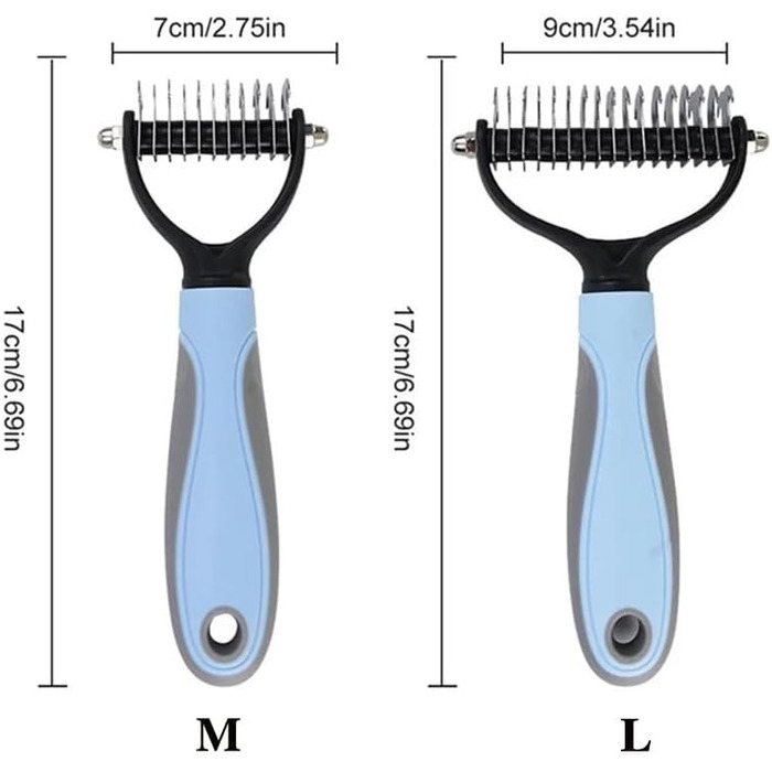 Щітка для собак, синього кольору, для догляду за шерстю. Ефективна та якісна, L, S1-blue