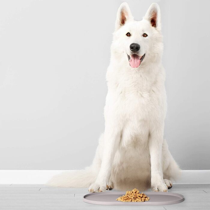 Силіконова підкладка для миски DogBuddy, велика 24x14 см, нековзна, водонепроникна, для собак, сіра
