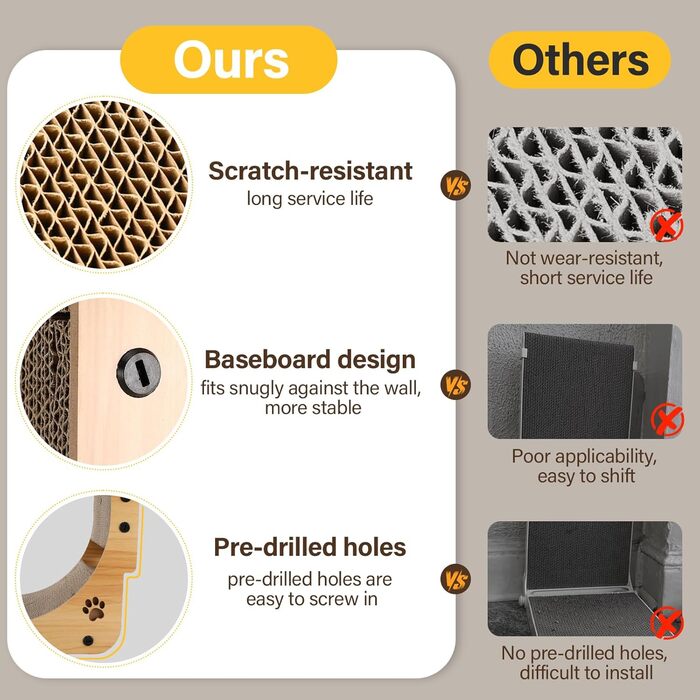 Котячий когтетоп L-подібний з іграшками, 68 см, для захисту дивану та кутів