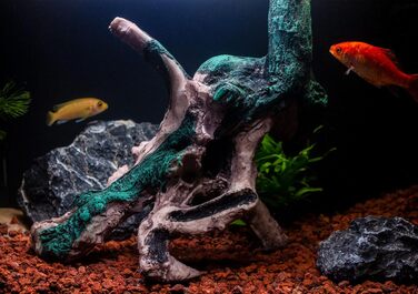 TAOMYPETS Декор для акваріума з дерева і смоли, акваріумна прикраса, орнамент для риб, преміум-якість