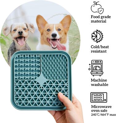 Лежанка-лікувальна килимок OHMO Schleckmatte для собак великих порід, цуценят та котів - 2 шт. Милий дизайн кактуса, для зняття тривоги та повільного годування, харчовий силікон (Кораловий&Вишневий)