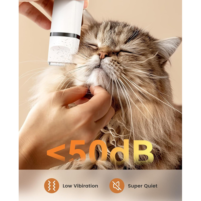 Тиха машинка для стрижки котів і собак oneisall 3 в 1, професійна електрична машинка для шерсті лап, задньої частини, ковтунів, білі