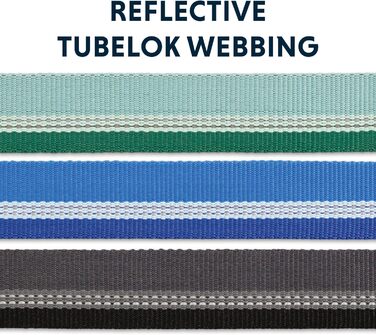 Регульований нашийник RUFFWEAR Web Reaction Martingale з алюмінієвим V-кільцем, світловідбиваючий, для собак, базальтово-сірий, 28-36 см