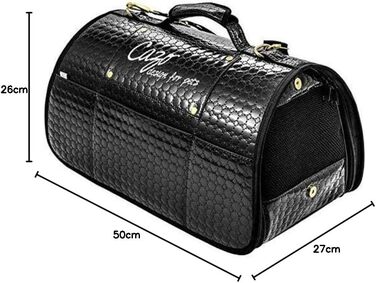 Транспортна сумка для собак, дорожня сумка-бокс, Cazo, 50x27x26 см, чорна