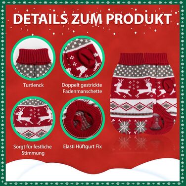 Пуловери для котів та цуценят на Новий Рік 2 шт. від HYLYUN: олень, сніжинка