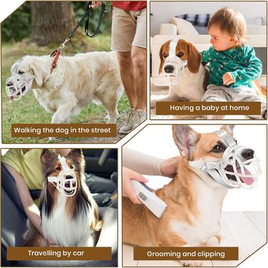 Майорка для собак: кошик-намордник для маленьких, середніх та великих собак. Легкий, дихаючий, запобігає кусанню та жуванню, дозволяє дихати та пити. Ідеально для дресирування, грумінгу. Прозорий, розмір 6