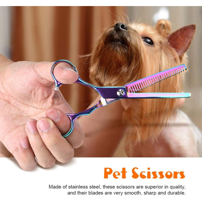 Набір професійних ножиць для грумінгу собак Restokki, нержавіюча сталь, для догляду за довгою та короткою шерстю собак, котів та інших домашніх тварин