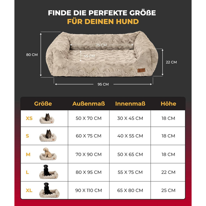 Ортопедичне ліжко для собак HS-Hundebett® Deluxe Exklusiv S (60x75 см) з Memory Foam та антиковзаючою основою. Виготовлено в Німеччині. Можливість прання.
