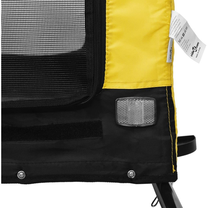 Фарм-причіп для собак Gecheer, вантажопідйомність 45 кг, жовто-чорний, з прапором та відбивачами