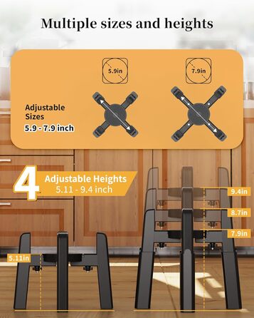 JUNSPOW набір з 2 підставок для мисок собак із 4-рівневою регулюванням висоти, піднята підставка для великих собак, стійка і нековзка станція для годування (без мисок)