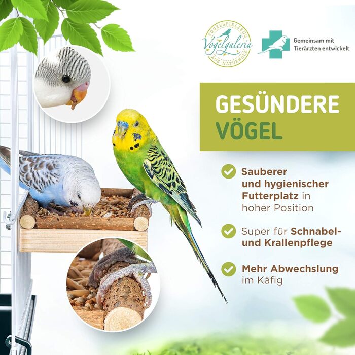 Набір з 2-х сідал Vogelgaleria для хвилястих папуг, аксесуари для клітки